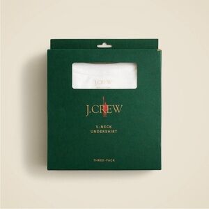 NEW J. Crew V-Neck 100% Cotton White Undershirts Three-Pack Mens Size Small